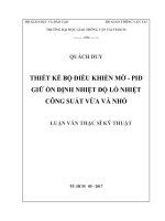 Thiết kế bộ điều khiển mờ  PID giữ ổn định nhiệt độ lò nhiệt công suất vừa và nhỏ