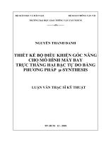 Thiết kế bộ điều khiển góc nâng cho mô hình máy bay trực thăng hai bậc tự do bằng phương pháp μ synthesis