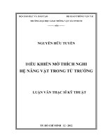 Điều khiển mờ thích nghi hệ nâng vật trong từ trường