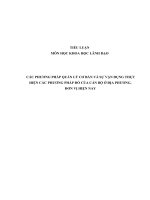 Tiểu luận môn khoa học lãnh đạo  các phương pháp quản lý cơ bản và sự vận dụng thực hiện các phương pháp đó của cán bộ ở địa phương, đơn vị hiện nay)