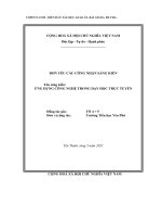 (Skkn Mới Nhất) Ứng Dụng Công Nghệ Trong Dạy Học Trực Tuyến.pdf