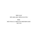 Tiểu luận khoa học chính sách công  phân tích các chính sách thời phong kiến