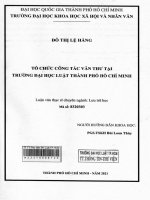 Tổ chức công tác văn thư tại trường đại học luật thành phố hồ chí minh