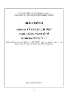 Giáo trình kỹ thuật lái ô tô (nghề công nghệ ô tô   trung cấp)