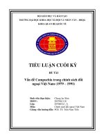 TIỂU LUẬN CUỐI kỳ đề tài vấn đề campuchia trong chính sách đối ngoại việt nam (1979 – 1991)
