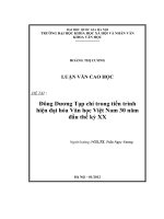 (LUẬN văn THẠC sĩ) đông dương tạp chí trong tiến trình hiện đại hóa văn học việt nam 30 năm đầu thế kỷ XX