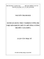Đánh giá bằng thực nghiệm cường độ chịu kéo khi ép chẻ của bêtông cường độ siêu cao(UHPC)