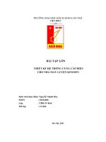 BÀI tập lớn THIẾT kế hệ THỐNG CUNG cấp điện CHO NHÀ máy LUYỆN KIM ĐEN