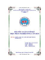 Tểu Luận Cuối Kỳ Học Phần Marketing Căn Bản Đề Tài Chiến Lược Xúc Tiến Hỗn Hợp Trong Marketing.pdf