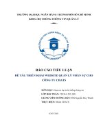 (TIỂU LUẬN) TIỂU LUẬN đề tài TRIỂN KHAI WEBSITE QUẢN lý NHÂN sự CHO CÔNG TY CHATS