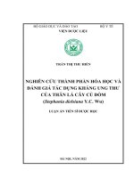 Nghiên Cứu Thành Phần Hóa Học Và Đánh Giá Tác Dụng Kháng Ung Thư Của Thân Lá Cây Củ Dòm (Stephania Dielsiana Y C Wu).Pdf