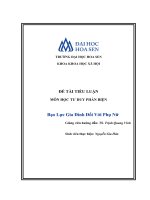 (Tiểu Luận) Tiểu Luận Môn Học Tư Duy Phản Biện Bạo Lực Gia Đình Đối Với Phụ Nữ.pdf
