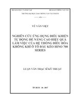 Nghiên cứu ứng dụng điều khiển tự động để nâng cao hiệu quả làm việc của hệ thống điều hòa không khí ô tô đầu kéo HINO 700 SERIES