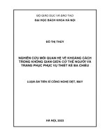 Nghiên cứu mối quan hệ về khoảng cách trong không gian giữa cơ thể người và trang phục phục vụ thiết kế ba chiều