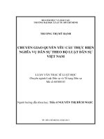 Chuyển giao quyền yêu cầu thực hiện nghĩa vụ dân sự theo bộ luật dân sự việt nam