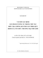 Vấn đề xác định sản phẩm tương tự trong thủ tục điều tra chống bán phá giá theo quy định của tổ chức thương mại thế giới