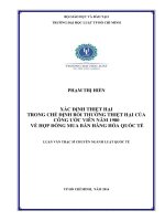 Xác định thiệt hại trong chế định bồi thường thiệt hại của công ƣớc viên năm 1980 về hợp đồng mua bán hàng hóa quốc tế