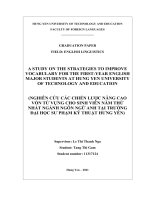 A study on the strategies to improve vocabulary for the first year english major students at hung yen university of technology and education
