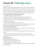 CHUYÊN ĐỀ QUY TRÌNH VÀ THỦ TỤC THÀNH LẬP CÔNG TY NĂM 2023-2024