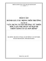 BÁO CÁO ĐÁNH GIÁ TÁC ĐỘNG MÔI TRƯỜNG của dự án “XÂY DỰNG TUYẾN ĐƯỜNG TỪ THÔN DỐC GẠO THỊ TRẤN TÔ HẠP ĐI THÔN XÓM CỎ XÃ SƠN BÌNH”