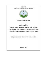 Phân tích danh mục thuốc được sử dụng tại bệnh viện nguyễn tri phương thành phố hồ chí minh năm 2015