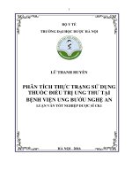 Phân tích thực trạng sử dụng thuốc điều trị ung thư tại bệnh viện ung bướu nghệ an