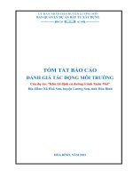 TÓM TẮT BÁO CÁO ĐÁNH GIÁ TÁC ĐỘNG MÔI TRƯỜNG Của dự án: “Khu tái định cư đường tránh Xuân Mai”