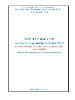 TÓM TẮT BÁO CÁO ĐÁNH GIÁ TÁC ĐỘNG MÔI TRƯỜNG Của dự án: “Đường kết nối xóm Mỏ và xóm Lác, xã Chiềng Châu, huyện Mai Châu”
