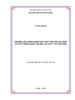 Nghiên cứu công nghệ dập thủy tĩnh để tạo hình chi tiết rỗng dạng trụ bậc và chữ T từ phôi ống