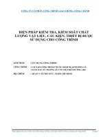 Biện pháp kiểm tra kiểm soát chất lượng vật liệu cấu kiện thiết bị được sử dụng cho công trình
