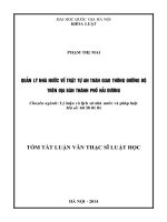 Tóm tắt luận văn Thạc sĩ Luật học: Quản lý nhà nước về trật tự an toàn giao thông đường bộ trên địa bàn thành phố Hải Dương
