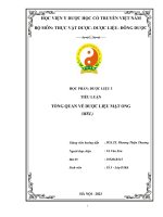 tổng quan về dược liệu mật ong