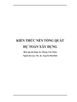 Kiến thức nền tổng quát về dự toán xây dựng