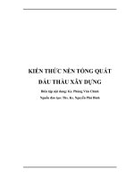 Kiến thức nền tổng quát về đấu thầu xây dựng