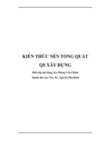 Kiến thức nền tổng quát về QS xây dựng