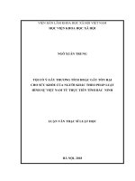 Luận văn thạc sĩ luật học tội cố ý gây thương tích theo pháp luật việt nam từ thực tiễn tỉnh bắc ninh