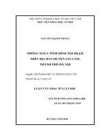 Luận văn thạc sĩ luật học phòng ngừa tình hình tội phạm trên địa bàn huyện gia lâm thành phố hà nội