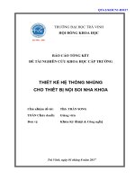 Báo cáo nghiên cứu khoa học cấp trường thiết kế hệ thống nhúng cho thiết bị nội soi nha khoa