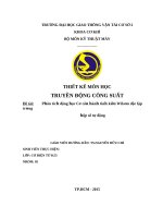 Bài tiểu luận phân tích động học cơ cấu hành tinh kiểu wilson độc lập trong hộp số tự động