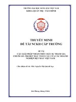Đề tài nghiên cứu khoa học cấp trường các giải pháp nhằm thúc đẩy sự tham gia chuỗi giá trị dệt may toàn cầu của các doanh nghiệp dệt may việt nam