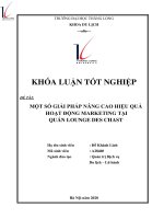 Một số giải pháp nâng cao hiệu quả hoạt động marketing tại quán lounge des chast  một số giải pháp nâng cao hiệu quả hoạt động marketing tại quán lounge des chast