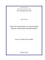 Luận văn thạc sĩ luật học nhân thân người phạm các tội xâm phạm tình dục trên địa bàn tỉnh bình phước
