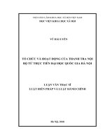 Luận văn thạc sĩ luật học tổ chức và hoạt động của thanh tra nội bộ từ thực tiễn đại học quốc gia hà nội