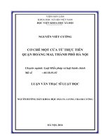 Luận văn thạc sĩ luật học cơ chế một cửa từ thực tiễn quận hoàng mai, thành phố hà nội