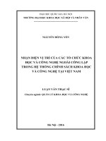 Luận văn thạc sĩ quản lý khoa học và công nghệ nhận diện vị trí của các tổ chức khoa học và công nghệ ngoài công lập trong hệ thống chính sách khoa học và công nghệ tại việt nam