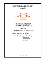 Quản lý khách sạn  Cơ sở dữ liệu phân tán  UTT