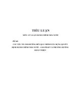 Các yếu tố ảnh hưởng đến quá trình xây dựng quyết định hành chính nhà nước  các giải pháp và hướng hoàn thiện, bài 2