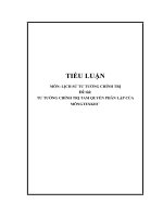 Tiểu luận   tư tưởng chính trị tam quyền phân lập của môngtexkiơ
