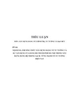 Tiểu luận nội dung, phương thức xây dựng đảng về tư tưởng và sự vận dụng của đảng bộ thành phố hà nội trong xây dựng đảng bộ trong sạch, vững mạnh về