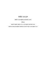 Tiểu luận  những biểu hiện của  vận động hành lang trong hoạch định chính sách công ở việt nam hiện nay
